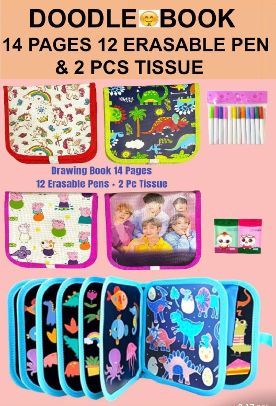 Doodle Erasable Book for Kids